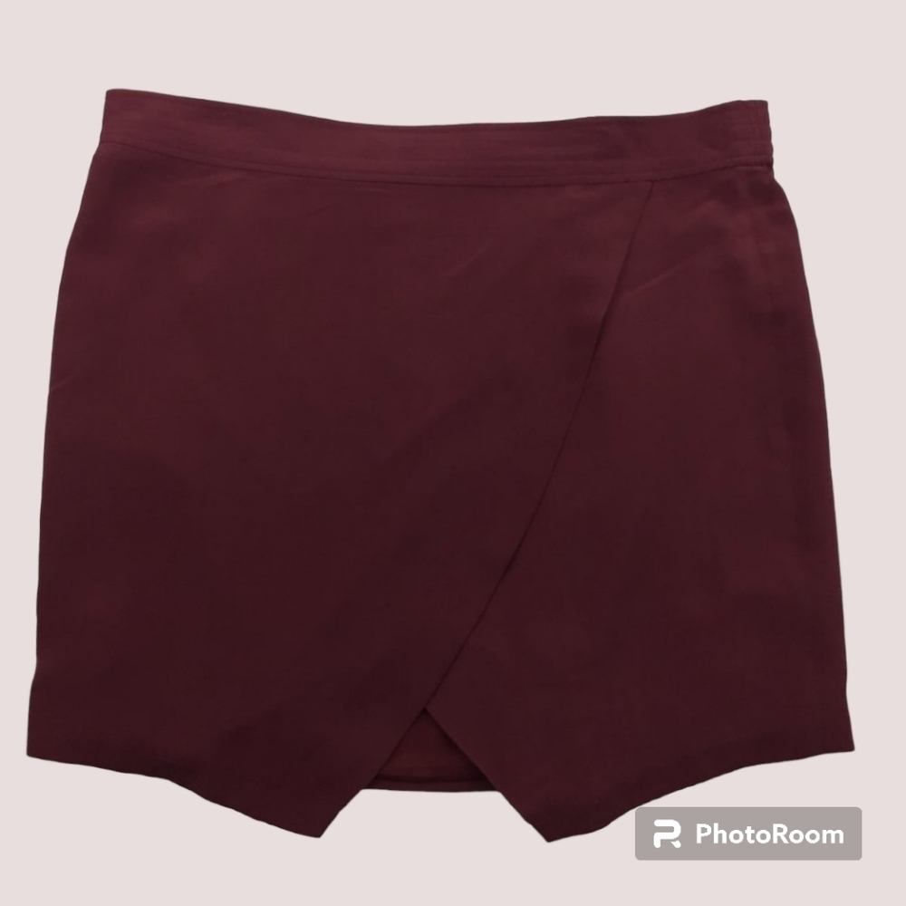 Madewell Burgundy Wrap Skort Mini Skirt Built In Shorts Size S
